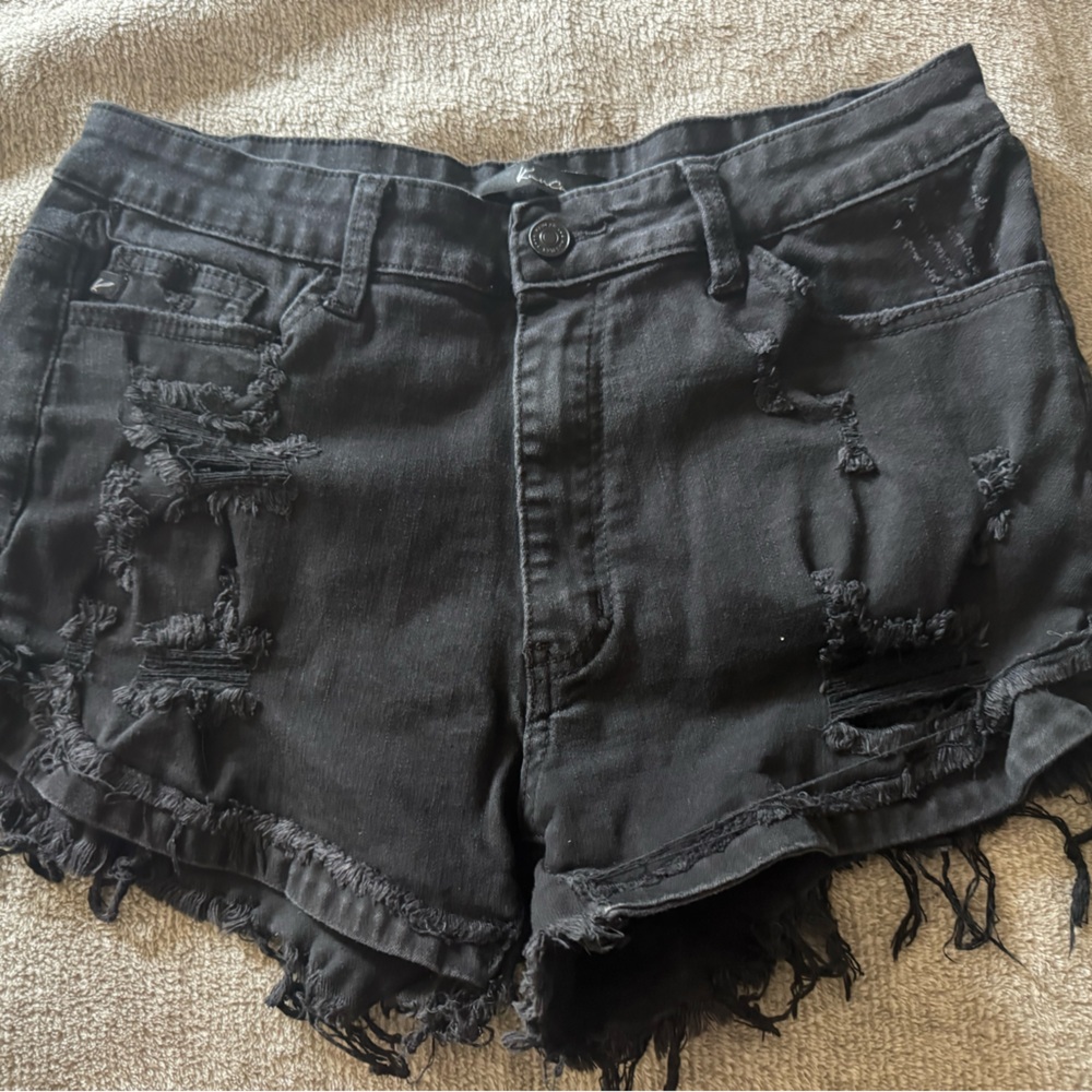 KanCan Distressed Denim Shorts Bundle – Black & White – Size 29